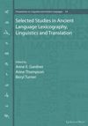 book: Selected Studies in Ancient Language Lexicography, Linguistics and Translation